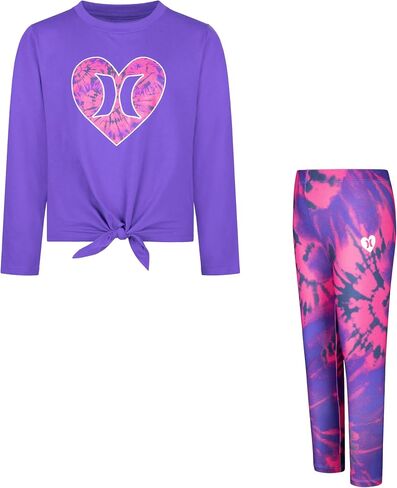 Hurley Girls' Graphic T-shirt and Leggings 2-piece Outfit Set in Kuwait