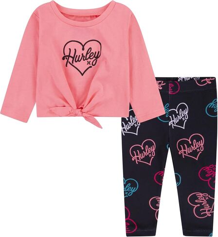 Hurley Girls' Graphic T-shirt and Leggings 2-piece Outfit Set in Kuwait