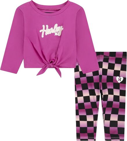 Hurley Girls' Graphic T-shirt and Leggings 2-piece Outfit Set in Kuwait