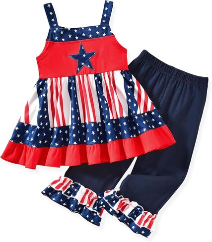 HINTINA Toddler Girl 2-Piece 4th of July Outfit in Kuwait