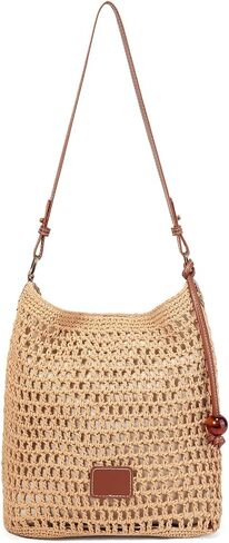 Crochet Knitted Summer Tote, Soft Woven Beach Shoulder Bag, Bohemian Hollow Hobo Purses for Shopping Vacation in Saudi Arabia