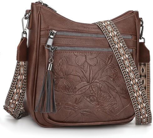 BELTANA Medium Vegan Leather Crossbody Shoulder Bag for Women, Multi Pocket Travel Purse with Adjustable Wide Strap in Kuwait