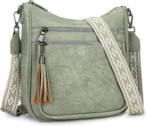 BELTANA Medium Vegan Leather Crossbody Shoulder Bag for Women, Multi Pocket Travel Purse with Adjustable Wide Strap in Kuwait
