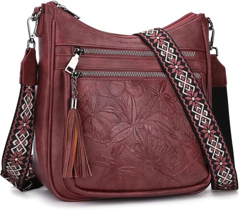 BELTANA Medium Vegan Leather Crossbody Shoulder Bag for Women, Multi Pocket Travel Purse with Adjustable Wide Strap in Kuwait