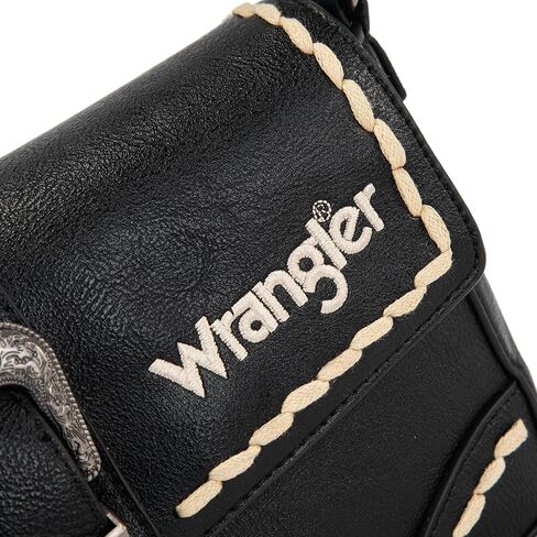 Wrangler Western Shoulder Bag for Women, Flap Crossbody Purse with Whipstitch Detail & Fringe,Vintage Cowgirl Handbag in Kuwait