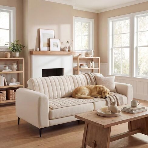 Pet Couch Cover Dogs Washable Non-Slip Couch Protector Pet Friendly Dog Mat for Couches and Sofas（Beige White, 27.6"×70.9"） in Saudi Arabia