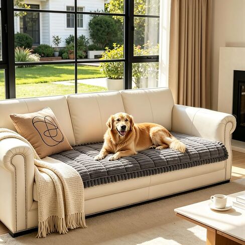 SUBRTEX Couch Cover for Dogs, Non-Slip Sofa Mat Washable, Thick Sofa Slipcover Cushion Protector Pet-Friendly (Gray, 27.6"x59.1") in Saudi Arabia