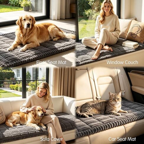 SUBRTEX Couch Cover for Dogs, Non-Slip Sofa Mat Washable, Thick Sofa Slipcover Cushion Protector Pet-Friendly (Gray, 27.6"x59.1") in Saudi Arabia
