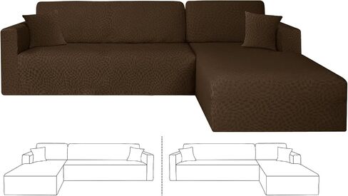 ZNSAYOTX 2026 Stretch Sectional Couch Covers Stylish Irregular Slipcovers with Elastic Bottom for L Shape Sectional Sofa, 2 Pcs Pet Friendly Protector (3 Seat Sofa + 3 Seat Chaise, Light Grey) in Saudi Arabia