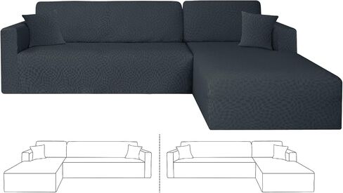 ZNSAYOTX 2026 Stretch Sectional Couch Covers Stylish Irregular Slipcovers with Elastic Bottom for L Shape Sectional Sofa, 2 Pcs Pet Friendly Protector (3 Seat Sofa + 3 Seat Chaise, Light Grey) in Saudi Arabia