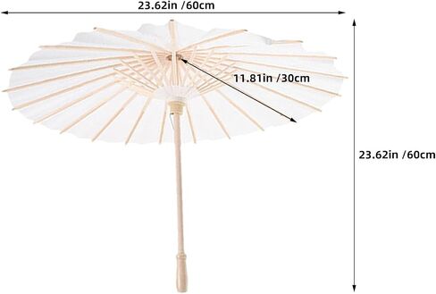 5pcs White Oil Paper Umbrellas, 23. 6 Inch Asian Paper Parasol, Handmade Bamboo Wedding Umbrellas for Dance, Crafts Party Decor in Saudi Arabia