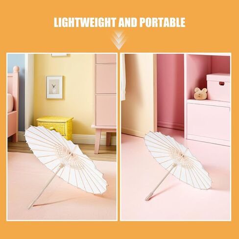 5pcs White Oil Paper Umbrellas, 23. 6 Inch Asian Paper Parasol, Handmade Bamboo Wedding Umbrellas for Dance, Crafts Party Decor in Saudi Arabia