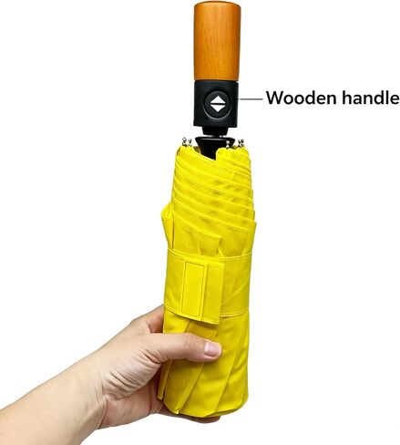 Strongest Windproof Golf Umbrella with Solid Wooden Handle - Extra Large Double Canopy Auto Folding Umbrella, Heavy Duty Portable Sun Rain Umbrella for Men Women, Fits Push Cart Car Backpack in Saudi Arabia