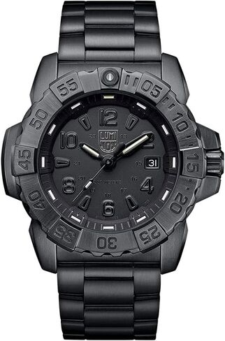 Luminox - Navy Seal Steel Blackout XS.3252.BO.L - ساعة رجالي 45 ملم - ساعة غوص عسكرية بوظيفة التاريخ الأسود - مقاومة للماء حتى عمق 200 متر - زجاج الياقوت - ساعات رجالية - صنع في سويسرا in Kuwait