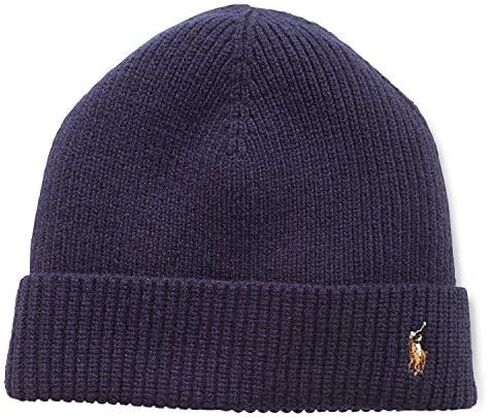 POLO RALPH LAUREN Men's Signature Cuff Hat,Beanie, One Size Purple in Kuwait