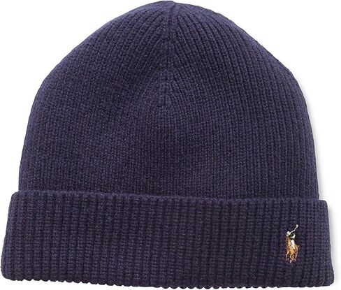 POLO RALPH LAUREN Men's Signature Cuff Hat,Beanie, One Size Purple in Kuwait