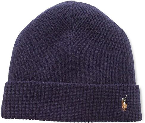 POLO RALPH LAUREN Men's Signature Cuff Hat,Beanie, One Size Purple in Kuwait