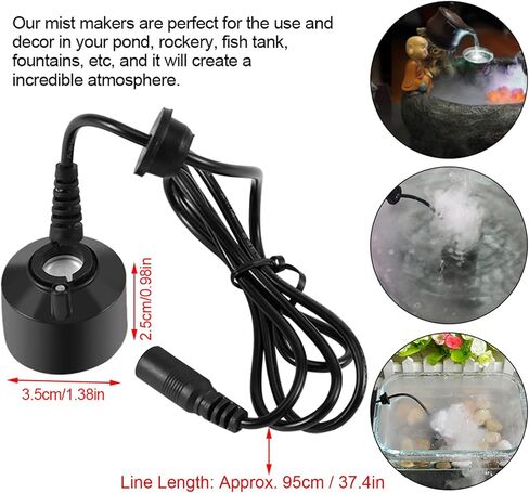 EVGATSAUTO Ultrasonic Mist Maker, Fog Machine for Water Fountain Pond Fish Tank with 24V DC Output for Indoor Outdoor Decor Humidifier in Kuwait