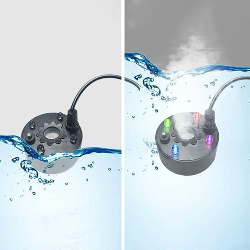 عبوة واحدة من صانع الرذاذ USB مع 4 مصابيح LED للنوافير الداخلية والهالوين، يخلق الضباب تأثيرًا ضبابيًا في حاويات المياه، رذاذ مع أضواء متغيرة اللون in Kuwait