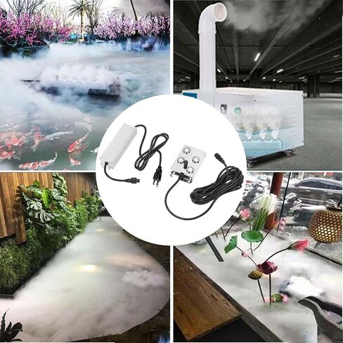 Asixxsix Ultrasonic Mist Maker, Professional IP67 Rain Proof Design Pond Fog Machine Dense Fog Creation Stable Operating Indoor Fountain Mister Foggers for Garden Rockery Halloween (US Plug) in Saudi Arabia