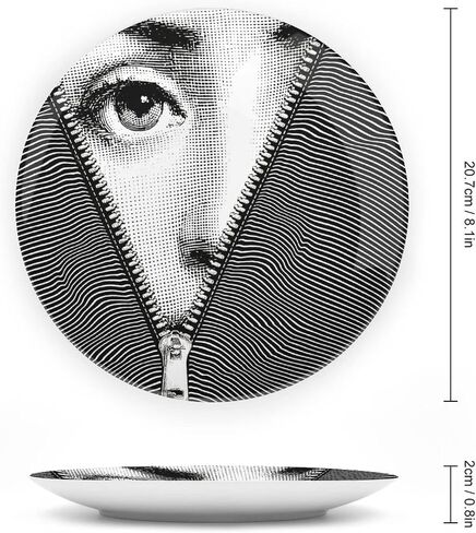 Lina Cavalieri Plate, Wall Decorative Plate, Mysterious Face Plate Wall Hanging Decoration,Including Bracket and Special Spring Hook,B1,8inch in Kuwait