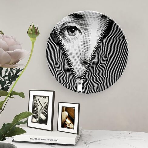 Lina Cavalieri Plate, Wall Decorative Plate, Mysterious Face Plate Wall Hanging Decoration,Including Bracket and Special Spring Hook,B1,8inch in Kuwait
