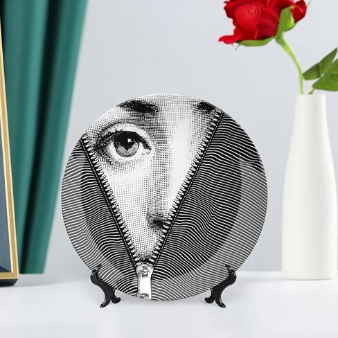 Lina Cavalieri Plate, Wall Decorative Plate, Mysterious Face Plate Wall Hanging Decoration,Including Bracket and Special Spring Hook,B1,8inch in Kuwait