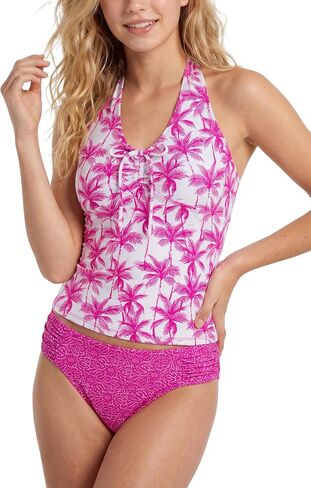 فترة ملابس السباحة الرسن Ruched Tankini مجموعة مانعة للتسرب الحيض قطعتين البطن التحكم الاستوائية طباعة ثوب السباحة in Kuwait