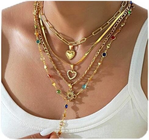 Colorful Crystal Necklace for Women Gold Cross Lariat Statement Necklaces Multicolor Beaded Necklace Trendy Party Rhinestone Jewelry Accessories Gifts in Kuwait