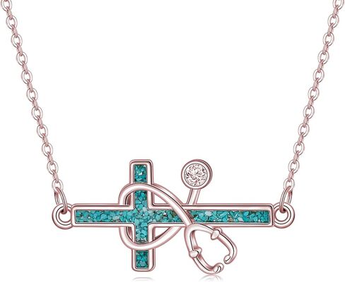 Nurse Necklaces for Women 925 Sterling Silver Stethoscope/Caduceus Pendant Nursing Jewelry Graduation Gifts for Doctor Medical Assistant in Kuwait