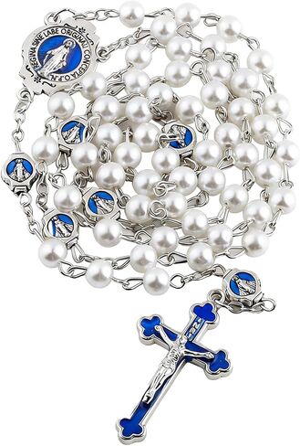 Catholic Rosary Necklace, Solid Glass Beads, Prayer Guide Included, Faith Gift for Women in Saudi Arabia