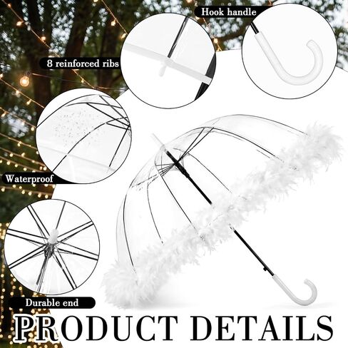 Geetery Clear Dome Umbrella for Prom Wedding, Large 34.6" Fancy Clear Bubble Prom Umbrella for Graduation, Wedding Second Line, Bridal Shower & Outdoor Events, Parasol in Kuwait