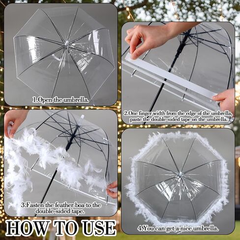 Geetery Clear Dome Umbrella for Prom Wedding, Large 34.6" Fancy Clear Bubble Prom Umbrella for Graduation, Wedding Second Line, Bridal Shower & Outdoor Events, Parasol in Kuwait