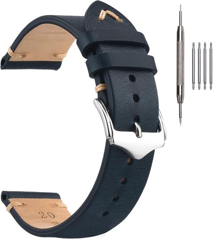 EACHE Vintage Leather Watch Bands Crazy Horse/Oil Wax Vintage Watch Strap | Top grain leather, hand-finished stitching, coated edges, polished buckle, vintage style for casual and business wear in Saudi Arabia