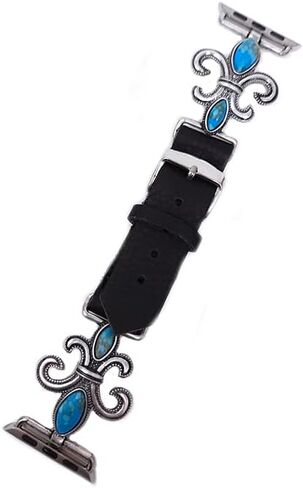 Fleur De Lis Compatible with Apple Watch Band 38/42 mm Squash Blossom (Turquoise) in Kuwait