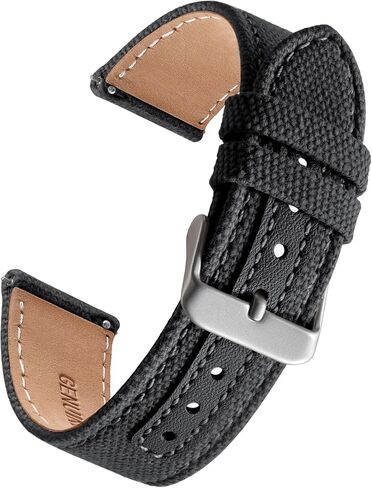 JUNGHELE Canvas watch strap fabric watch bands for men Quick release nylon canvas military watch band with Silver Buckle,20mm/22mm military watch band in Saudi Arabia