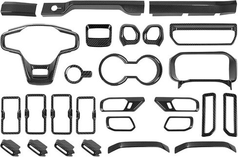 27PCS Pink Interior Trim Panel Kits Fit for 2021-2026 Ford Bronco Interior Decor Accessories Center Console Dashboard Cup Holder Inner Door Handle Shift Knob Start Steering Button Frame Panel in Kuwait