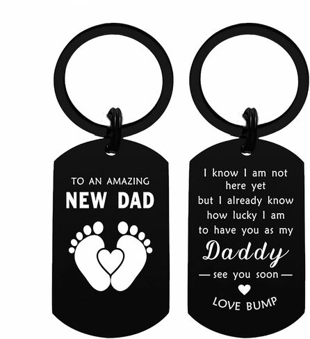 1st Fathers Day Gift for New dad, Pregnancy Gifts for First Time dads to be Birthday Christmas Easter Valentines Day Keychain in Kuwait