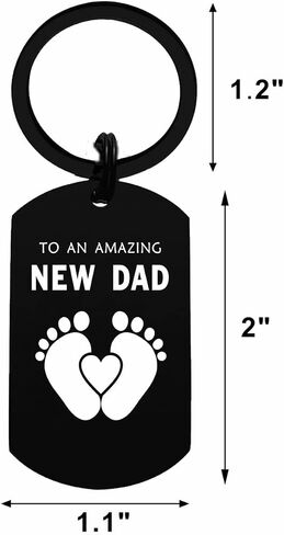 1st Fathers Day Gift for New dad, Pregnancy Gifts for First Time dads to be Birthday Christmas Easter Valentines Day Keychain in Kuwait