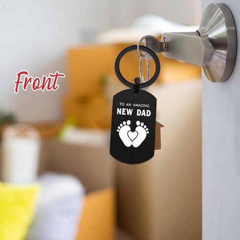 1st Fathers Day Gift for New dad, Pregnancy Gifts for First Time dads to be Birthday Christmas Easter Valentines Day Keychain in Kuwait