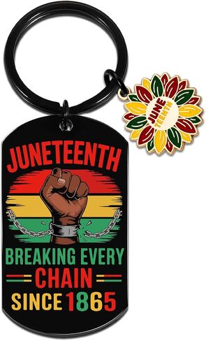 OEHEDOU Juneteenth Decorations Stainless Steel Black Juneteenth Keychain For Women Men American Freedom Day Black History Month Decorations American Freedom Gifts For Friends Christmas Anniversary in Kuwait