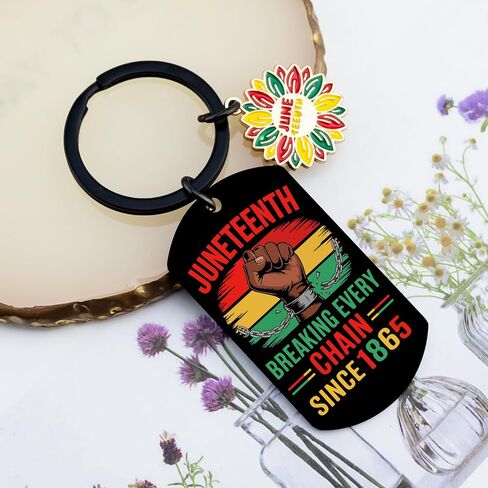 OEHEDOU Juneteenth Decorations Stainless Steel Black Juneteenth Keychain For Women Men American Freedom Day Black History Month Decorations American Freedom Gifts For Friends Christmas Anniversary in Kuwait