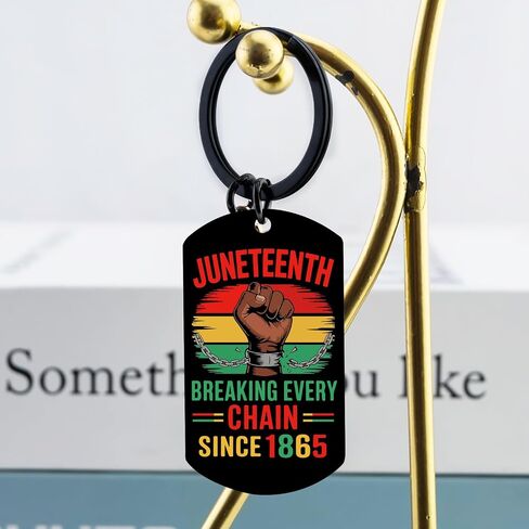 OEHEDOU Juneteenth Decorations Stainless Steel Black Juneteenth Keychain For Women Men American Freedom Day Black History Month Decorations American Freedom Gifts For Friends Christmas Anniversary in Kuwait