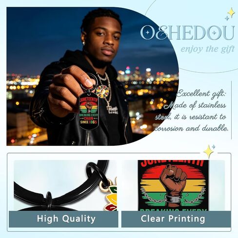 OEHEDOU Juneteenth Decorations Stainless Steel Black Juneteenth Keychain For Women Men American Freedom Day Black History Month Decorations American Freedom Gifts For Friends Christmas Anniversary in Kuwait
