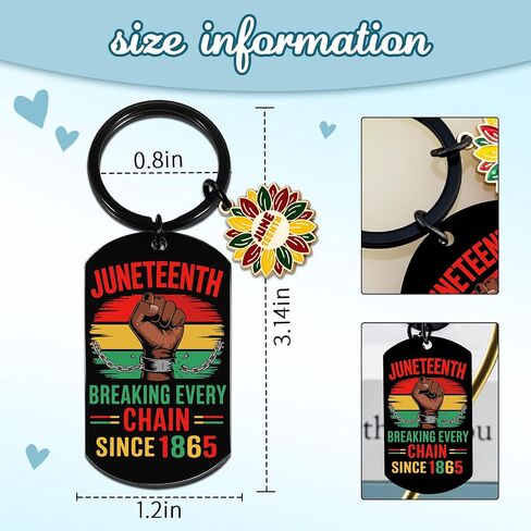 OEHEDOU Juneteenth Decorations Stainless Steel Black Juneteenth Keychain For Women Men American Freedom Day Black History Month Decorations American Freedom Gifts For Friends Christmas Anniversary in Kuwait