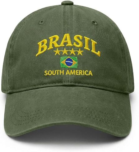 Brazil Flag Hats for Men & Women Adjustable Baseball Caps Brasil South America Star Embroidered Hat in Saudi Arabia