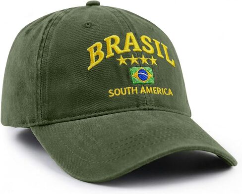 Brazil Flag Hats for Men & Women Adjustable Baseball Caps Brasil South America Star Embroidered Hat in Saudi Arabia