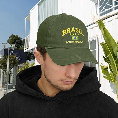 Brazil Flag Hats for Men & Women Adjustable Baseball Caps Brasil South America Star Embroidered Hat in Saudi Arabia