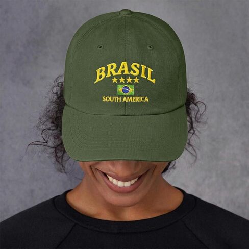 Brazil Flag Hats for Men & Women Adjustable Baseball Caps Brasil South America Star Embroidered Hat in Saudi Arabia