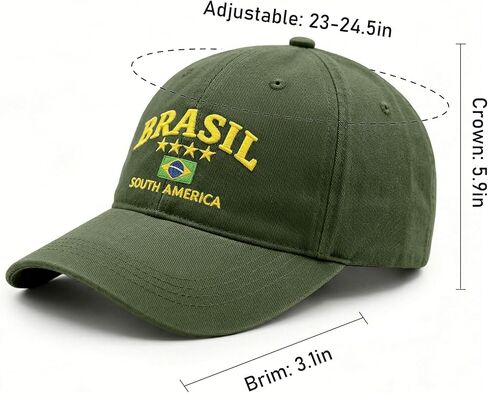 Brazil Flag Hats for Men & Women Adjustable Baseball Caps Brasil South America Star Embroidered Hat in Saudi Arabia